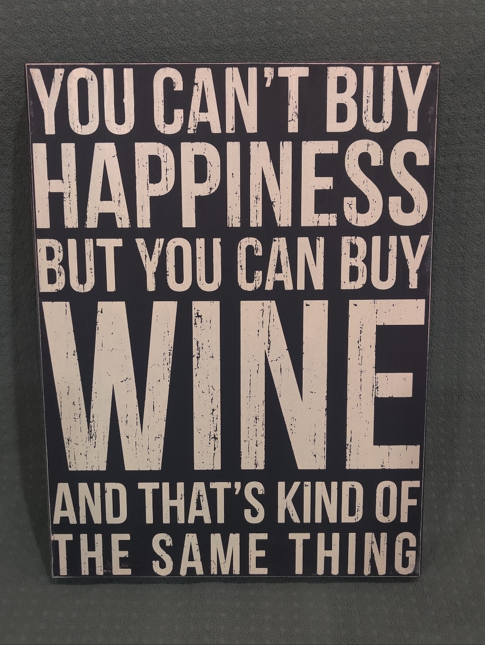 You Can't Buy Happiness But You Can Buy Wine Wall Art - Black & White